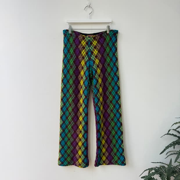 미쏘니 멀티컬러 패턴 니트 팬츠