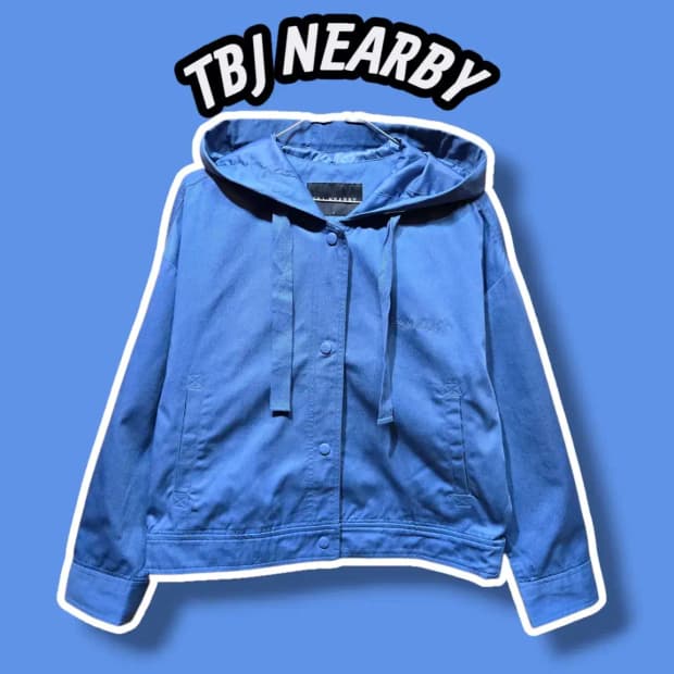 F/ TBJ NEARBY 티비제이 여성 후드숏자켓 블루 /0702