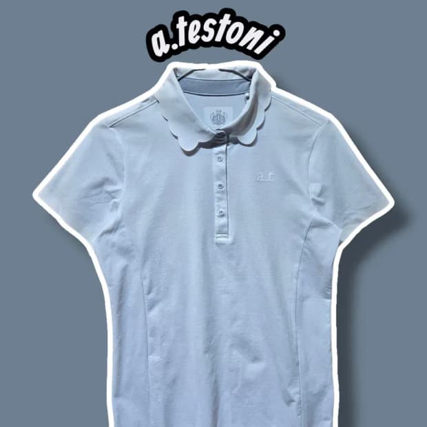 90/ a.testoni 아테스토니 여성반팔 카라티 화이트 /0707