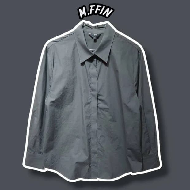 S/ M.FFIN 엠핀 속단추 긴팔 셔츠 블라우스 /0930