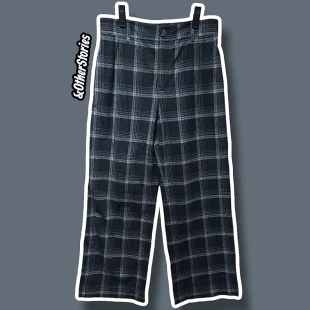 EU38/ 앤아더스토리즈 와이드 울 트라우저 울 체크 팬츠 /1021
