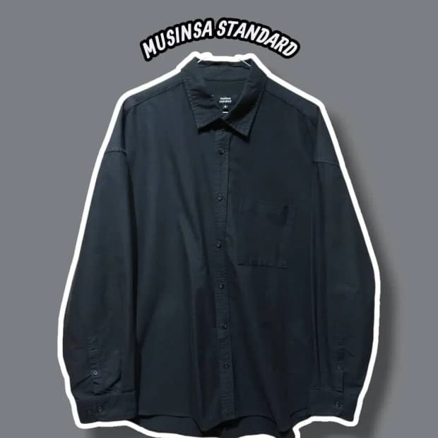 M/ 무신사스탠다드 오버사이즈 옥스포드 셔츠 블랙 /1022