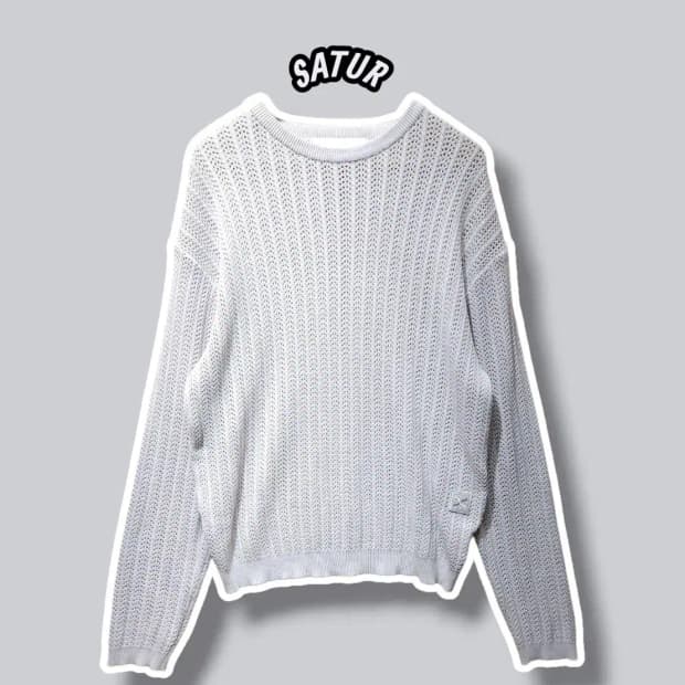 M/ SATUR 세터 이비자 메시드 니트 그레이 라벤더 /1027