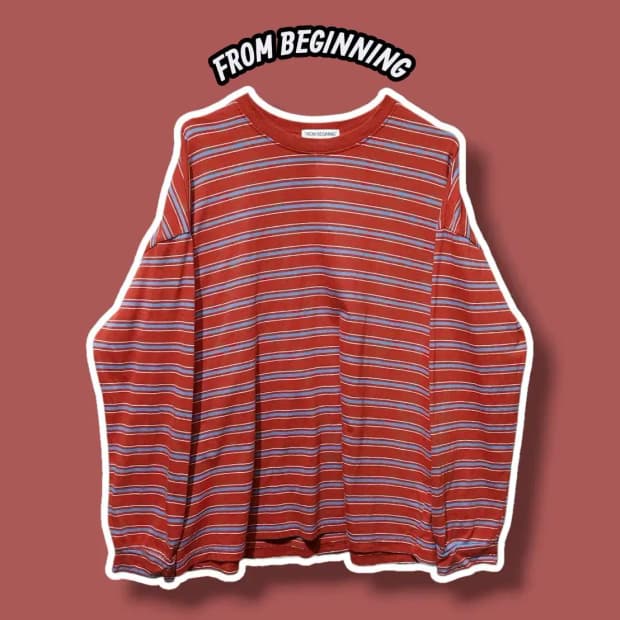 F/ 프롬비기닝 스트라이프 긴팔 티셔츠 /1028