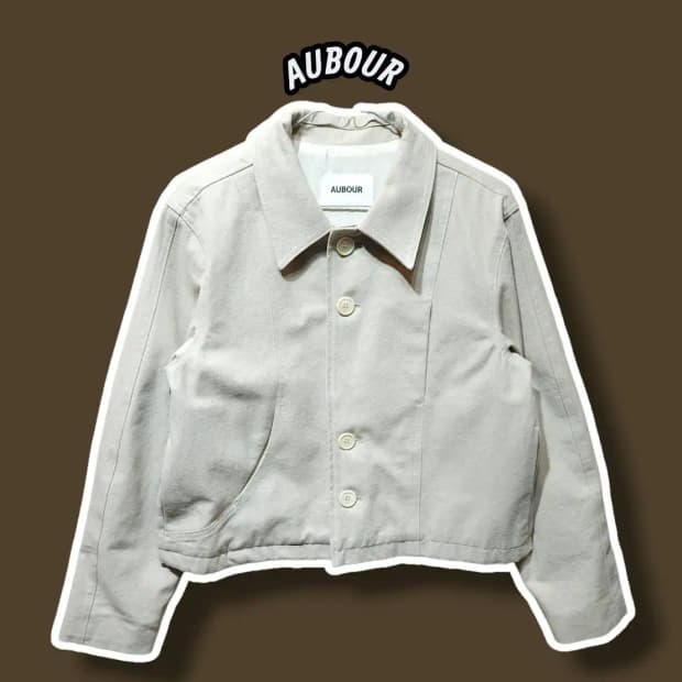 F/ AUBOUR 아우브아워 더블 버튼 커팅 자켓 베이지 /1028