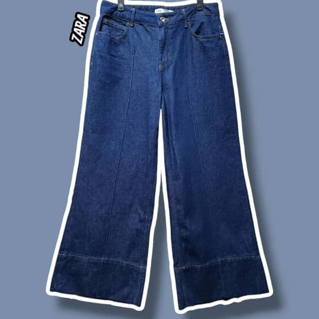 EUR40/ 자라 와이드 하이웨스트 데님 팬츠 /1029