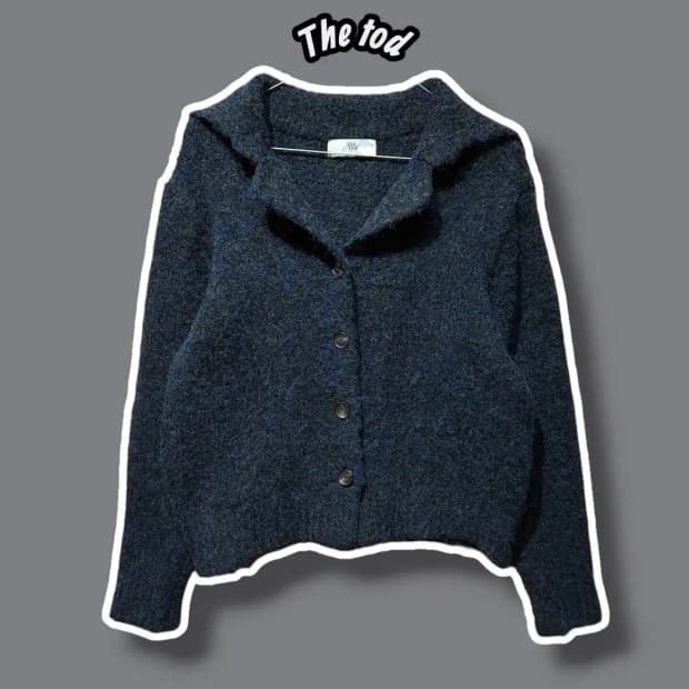 F/ the tod 더토드 울혼방 빅카라 가디건 /1031