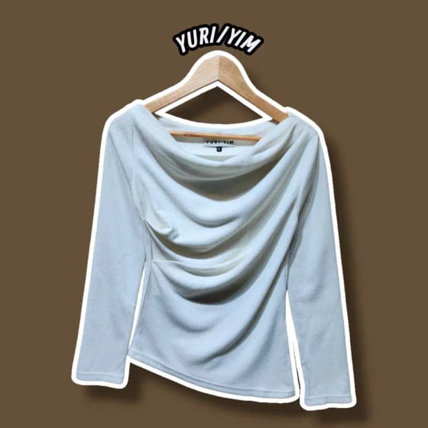 S/ 유리임  언발란스 오프숄더 티셔츠 /1105