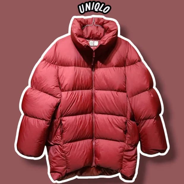 S/ 유니클로 U 르메르 오버사이즈 다운 패딩 레드 /1113