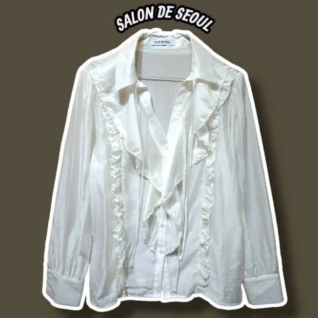 F/ 살롱드서울 러플 페미닌 타이 블라우스 /1125
