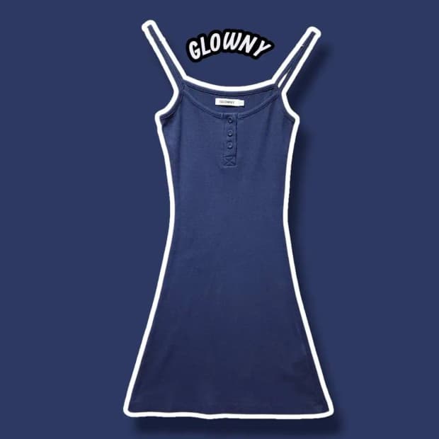 S/ GLOWNY 글로니 아일렛 나시 미니 원피스 네이비 /1125