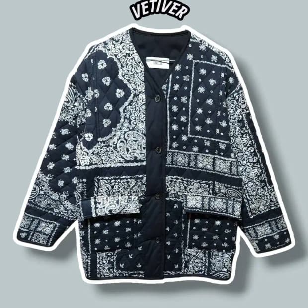 F/ VETIVER 반다나 페이즐리 패턴 퀼팅 자켓 /1201