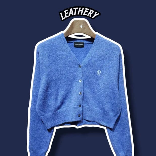 F/ LEATHERY 레더리 라인 케이블 크롭 가디건 /1204