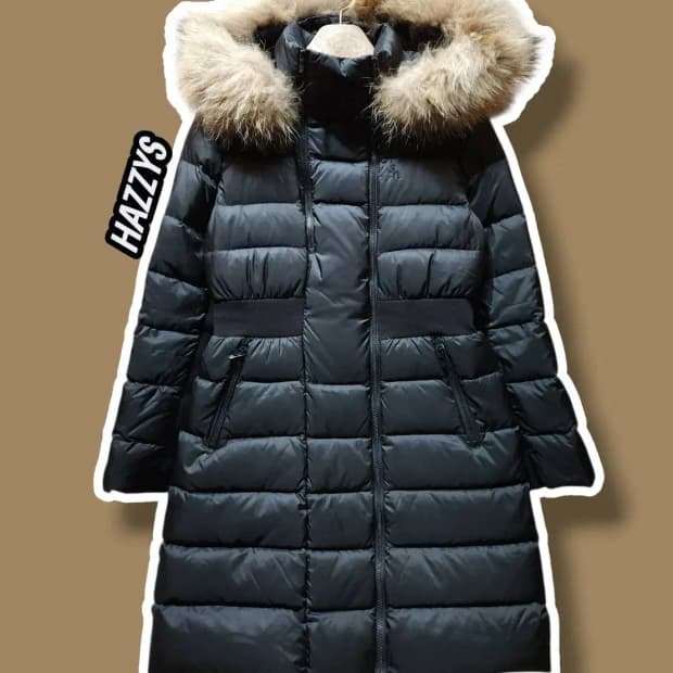 95/ 헤지스 골프 너구리털 덕다운패딩 /1208