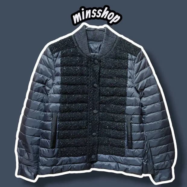 F/ 민스샵 트위드 다운 경량패딩 /1216