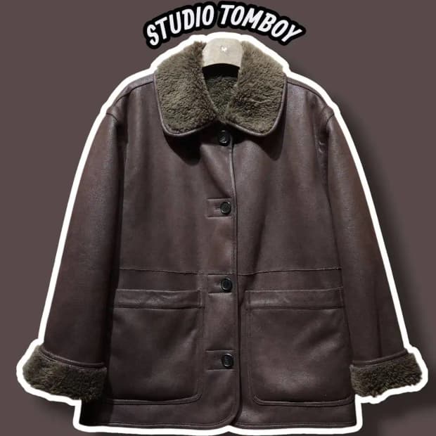 80-90-160/ 스튜디오톰보이 무스탕 자켓 브라운 /1222