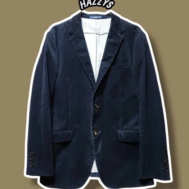 100/ HAZZYS 헤지스 코듀로이 슬림핏 자켓 네이비 /1222