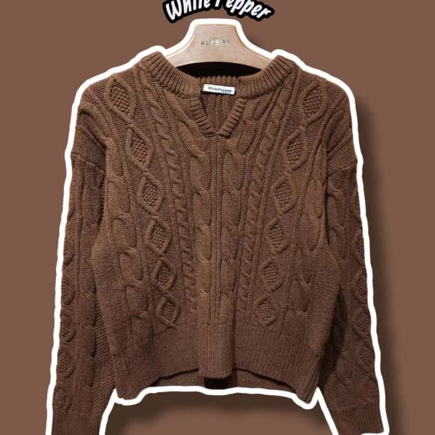 F/ 화이트페퍼 꽈배기니트 브라운 /1222