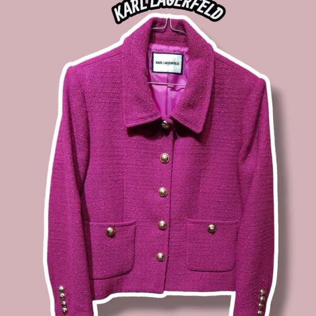 66/ 칼라거펠트 트위드 자켓 /1224