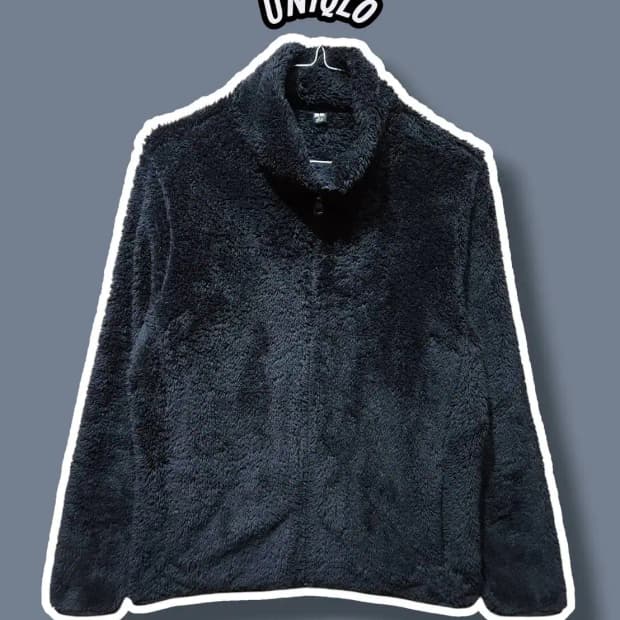 L/ 유니클로 후리스 블랙 /0112