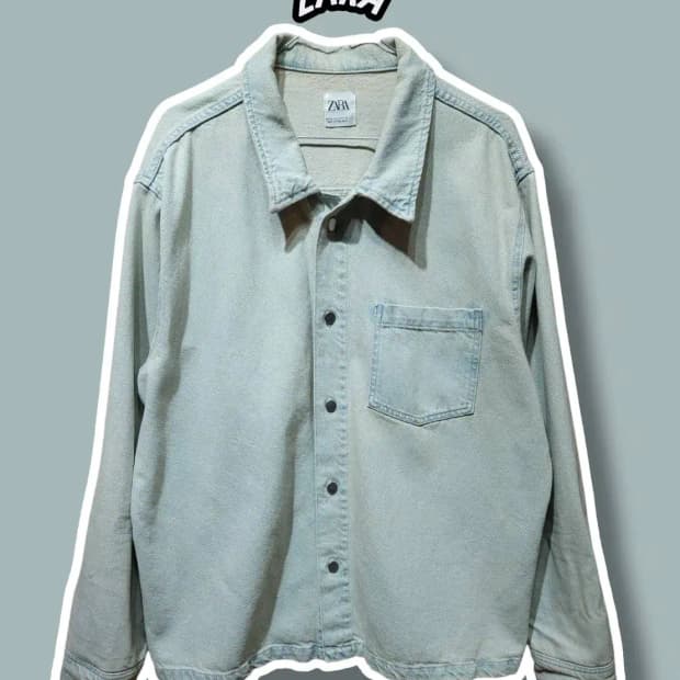 XXL/ 자라 데님 오버다이 셔츠 /0113