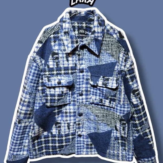 XL/ 자라 패치워크 오버셔츠 /0113