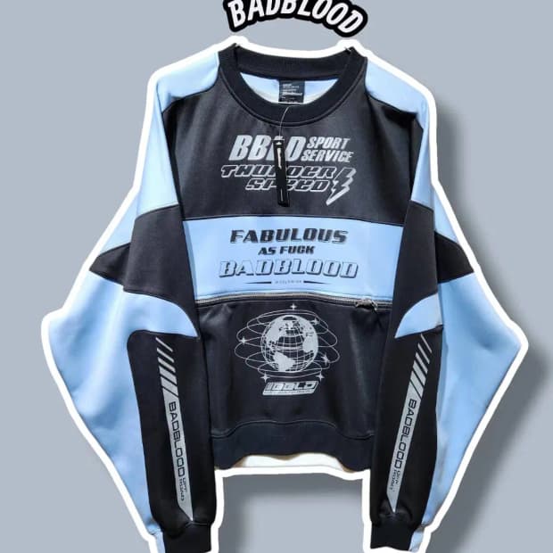 M/ 배드블러드 오버핏 패뷸러스 스포츠 맨투맨 새상품 /0115