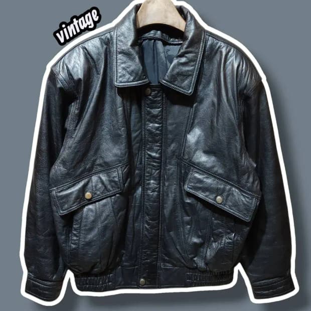 L/ 빈티지 소가죽 봄버자켓 /0120