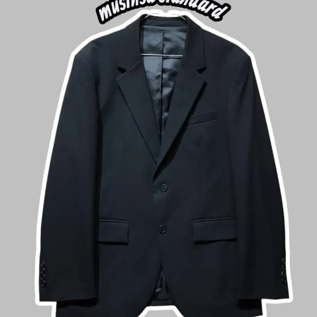 L/ 무신사스탠다드 릴렉스드 베이식 블레이저 블랙 /0121