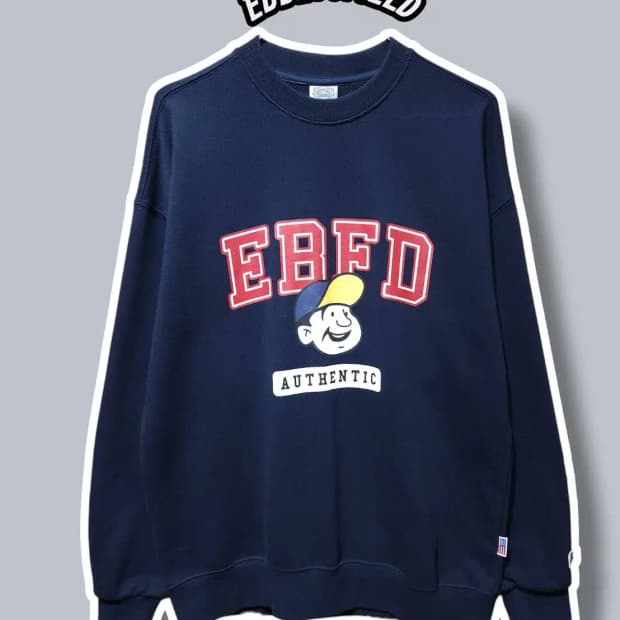 S/ 이벳필드 베츠 어센틱 오버핏 맨투맨 네이비 /0121