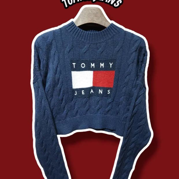 XS/ 타미진스 크롭 니트 네이비 /0122