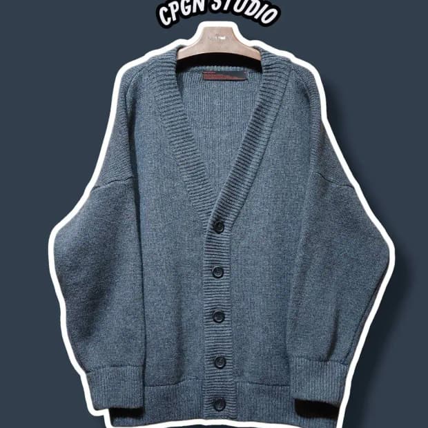 M/ 꼼파뇨 헤비 오버핏 램스울 가디건 /0122