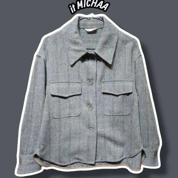 66/ 잇미샤 헤링본 플랩포켓 블라우스 자켓 /0123