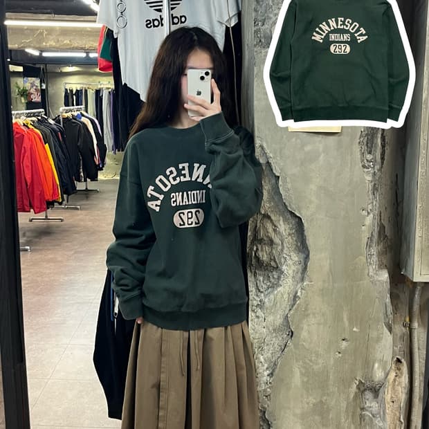 아웃스탠딩 맨투맨 그린 S #csz2045