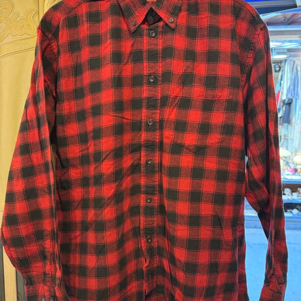 빈티지 레드 플란넬 체크셔츠