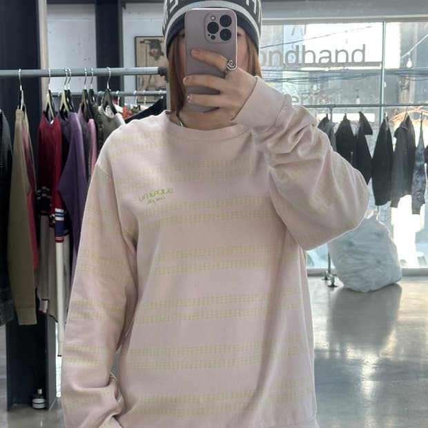 슈프림 18SS 데쉬 스트라이프 크루넥 맨투맨