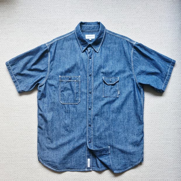 에스피오나지 샴브레이 워크셔츠 인디고 XL 