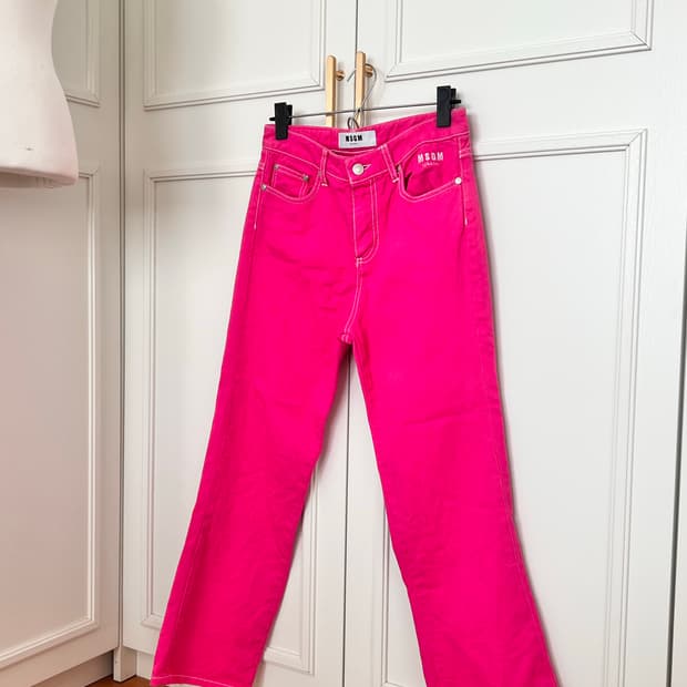 MSGM hot pink jeans / Msgm 핫핑크 스트레이트 진