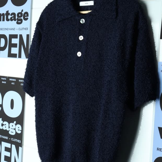 (M-XL) 밀로 아카이브 반팔 카라 티셔츠 부클 타월 니트-7B0E