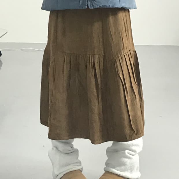  Jpn Brown Suede Midi Skirts