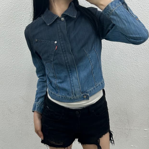 리바이스 여성용 타이다이 카라 청자켓 XL