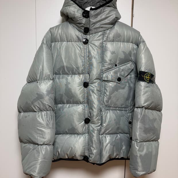 90‘s 빈티지 스톤아일랜드 메탈 쉬머 구스다운 푸퍼 (L)