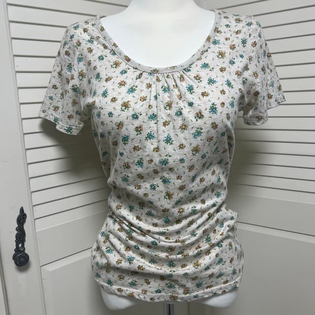 플로럴 플라워패턴 반팔 티셔츠