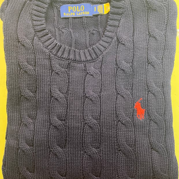 폴로 꽈배기 니트