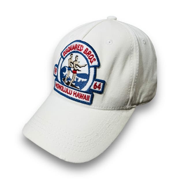 디스퀘어드2 하와이 서퍼맨 빈티지 화이트 볼캡