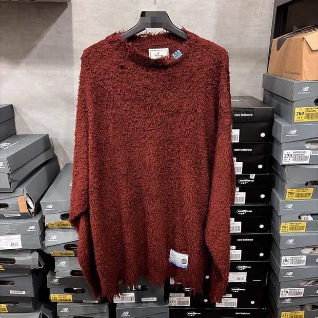 (정품/새상품) 미하라 야스히로 남성 브라운 코튼 풀오버 니트