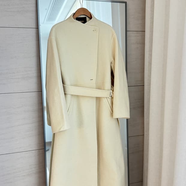 🖤 마쥬(MAJE) 아이보리 울 롱코트