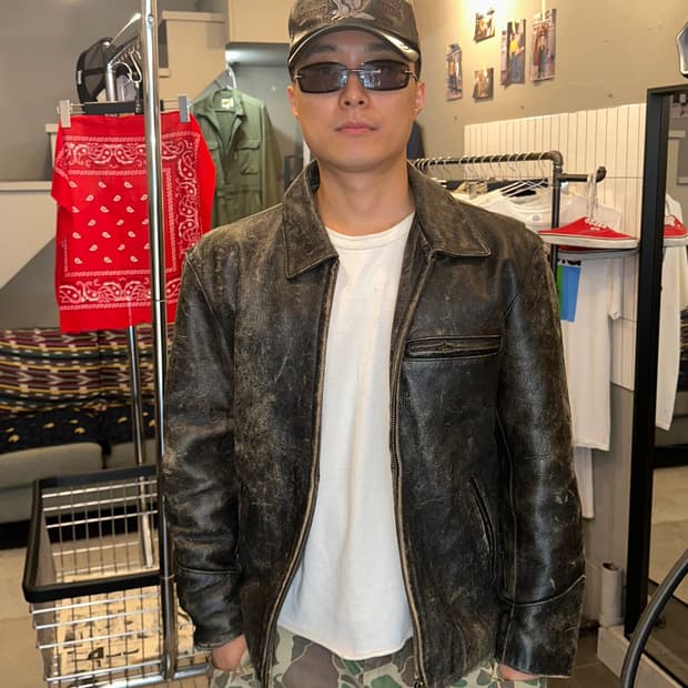 90’s Japanese Cow-leather aging jacket 