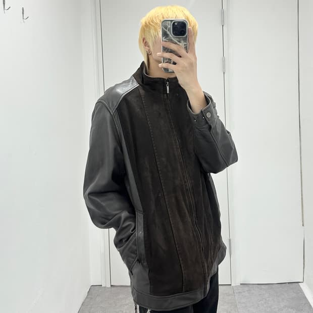 INDIAN suede panels lamb leather jacket