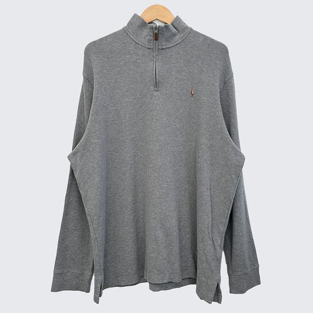 폴로 랄프로렌 코튼 멀티 포니 반집업 니트 스웨터 남성 XL